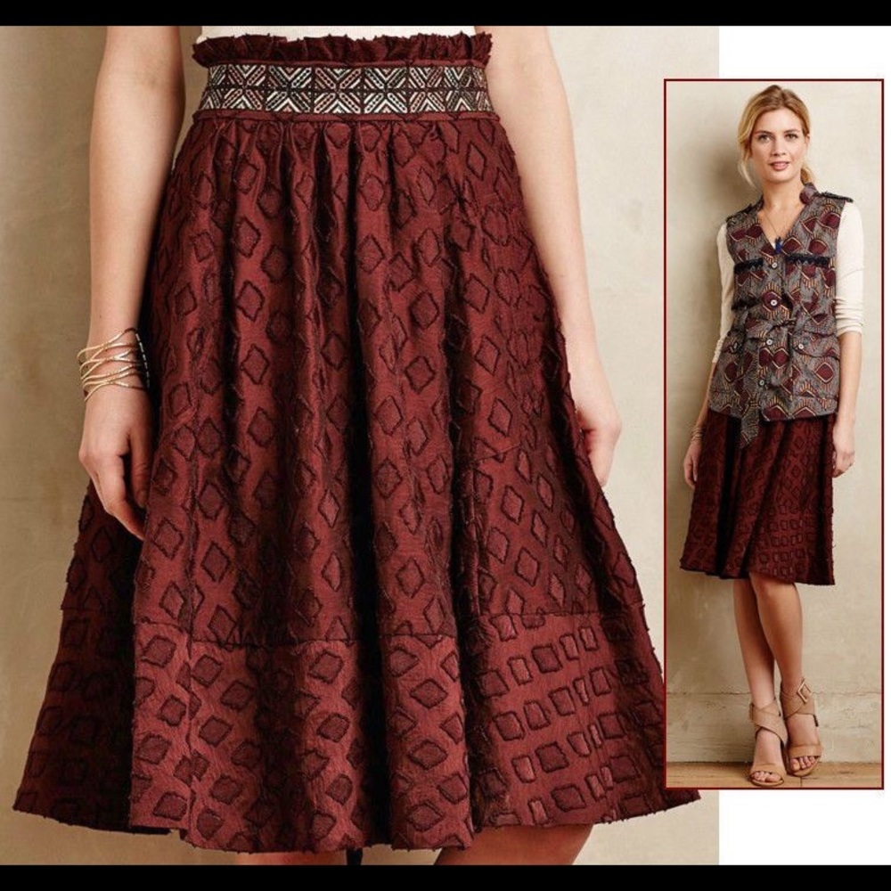 Anthropologie Maeve diamond skirt
